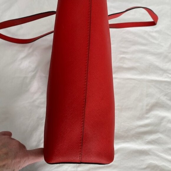 MICHAEL KORS Large Jet Set Orange Saffiano Leather Shoulder Laptop Tote Bag - Picture 9 of 16